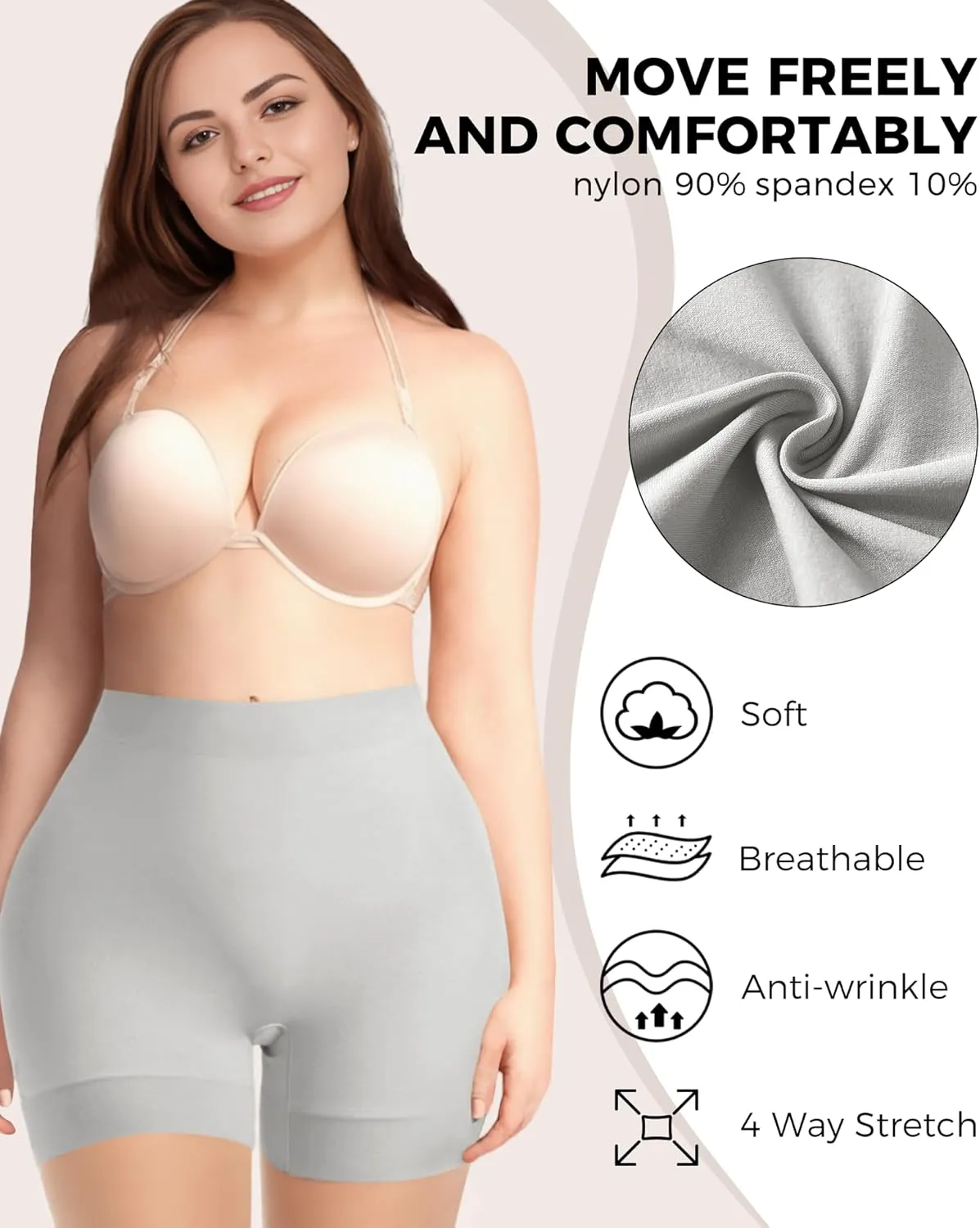 3 Pack Slip Shorts for Women Under Dresses, Seamless Anti Chafing Shorts Summer