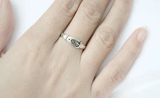 925 Sterling Silver Princess Belt Ring Gift Idea Rocker Gothic Woman Jewelry -  Silver ring (SR-051)