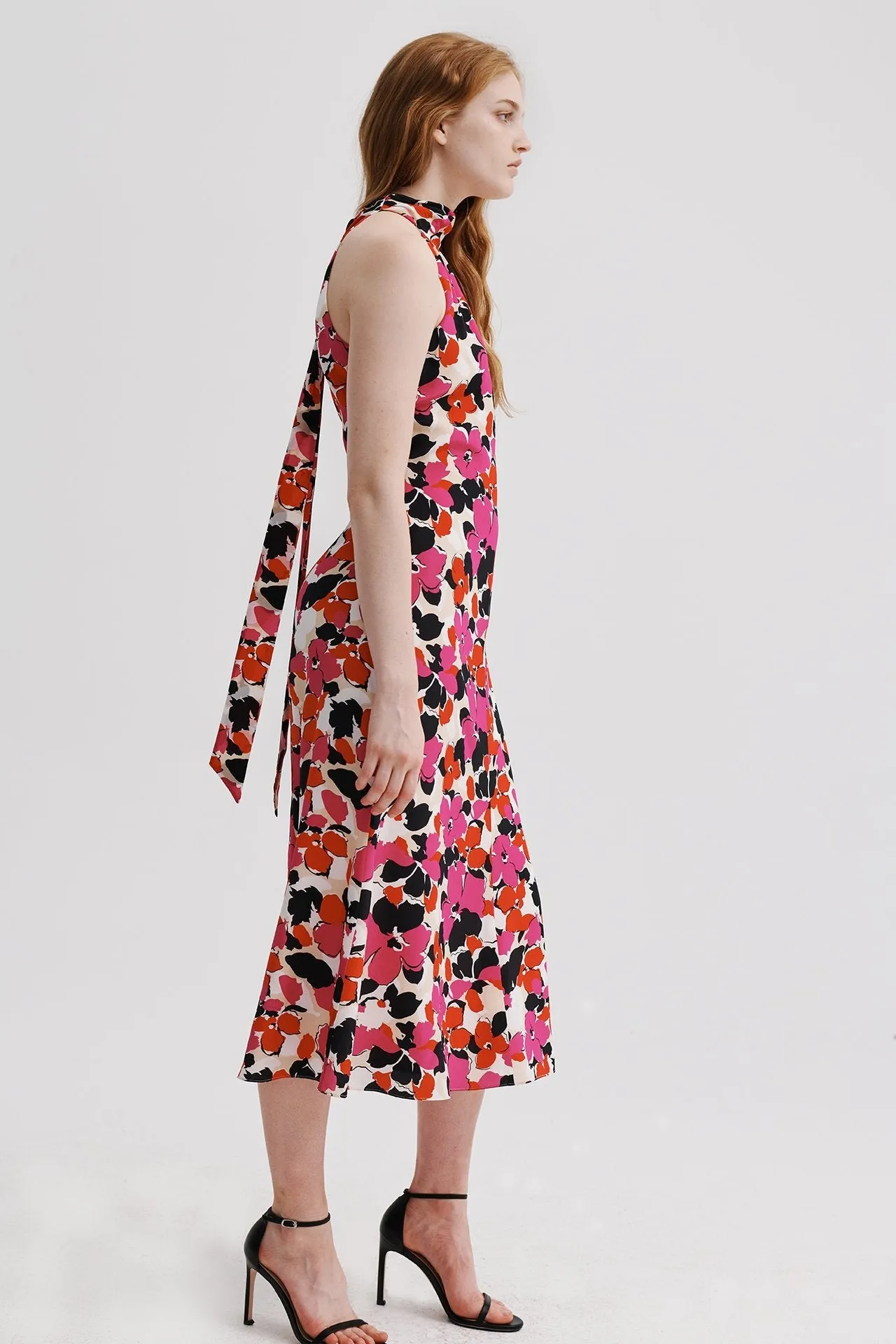 Adrian Viola Print Dress