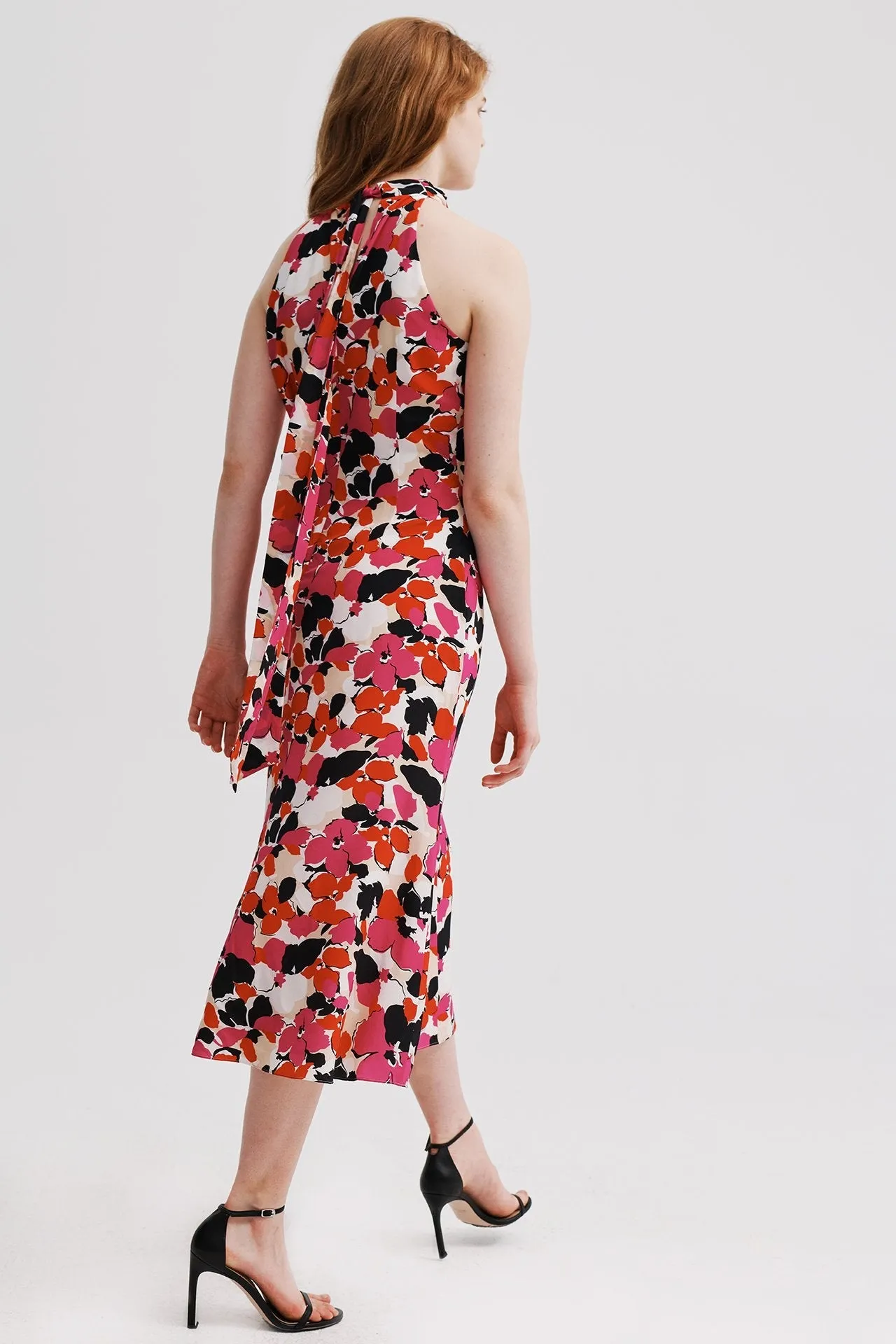 Adrian Viola Print Dress