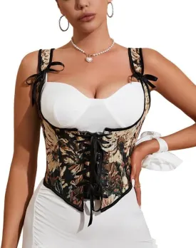Alivila.Y Fashion Corset Womens Faux Leather Steampunk Corsets Victorian Bustier Top