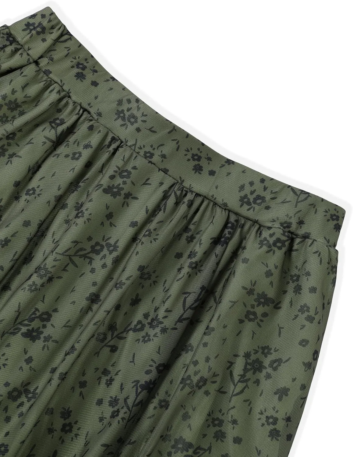 Avanova Women Sun Print Mesh Side Slits Split Midi Skirt Asymmetrical High Waisted Long Skirt