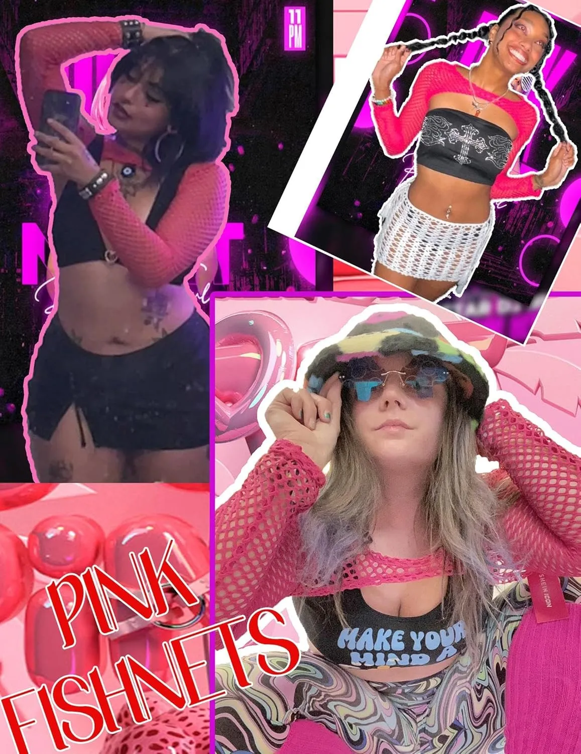 Avidlove Mesh Crop Top Hoodie Rave Tops For Women Long Sleeve Fishnet Shirt for Festival Club Party