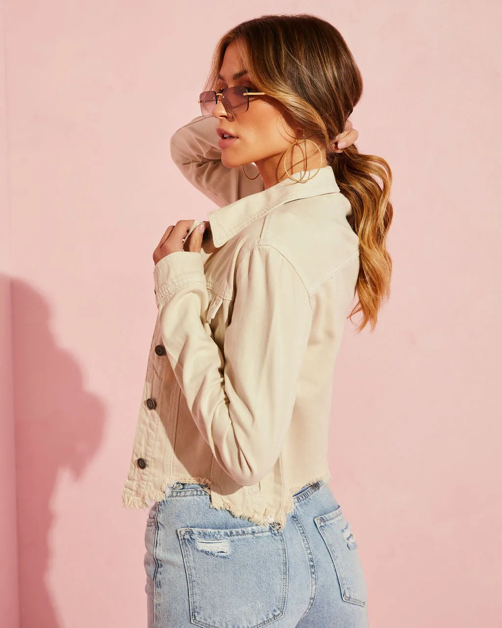 Bancroft Cotton Blend Frayed Jacket