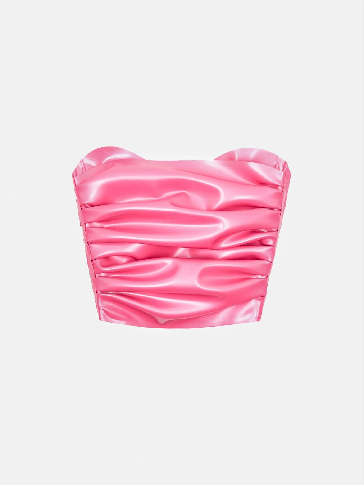 Barbossa Bandeau  Latex Top Fuchsia Pink
