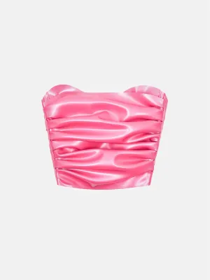 Barbossa Bandeau  Latex Top Fuchsia Pink