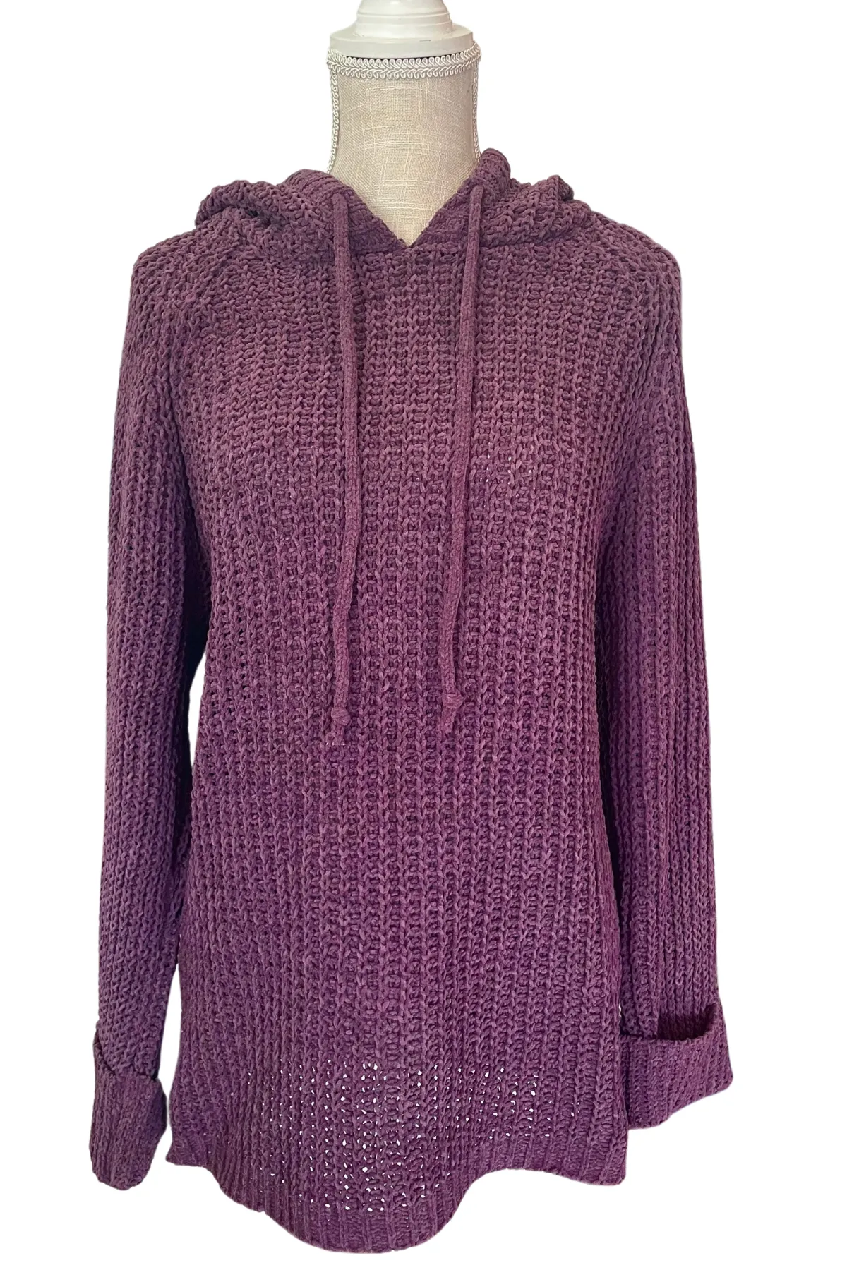 BiBi Soft Hooded Sweater in Plum