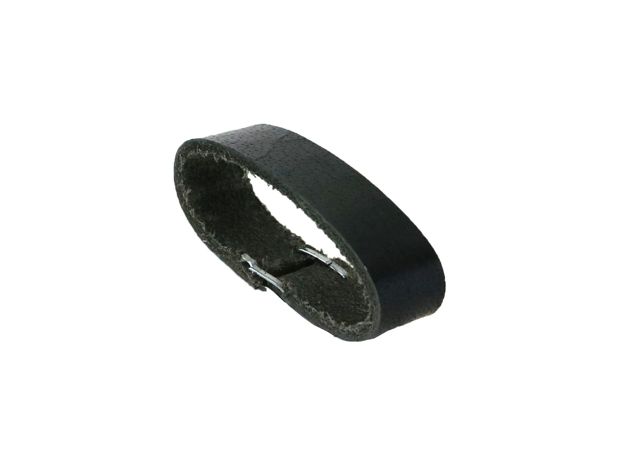 Black Vintage Glazed Buffalo Leather Belt Blank With Matching Keeper, 48"-60" Length