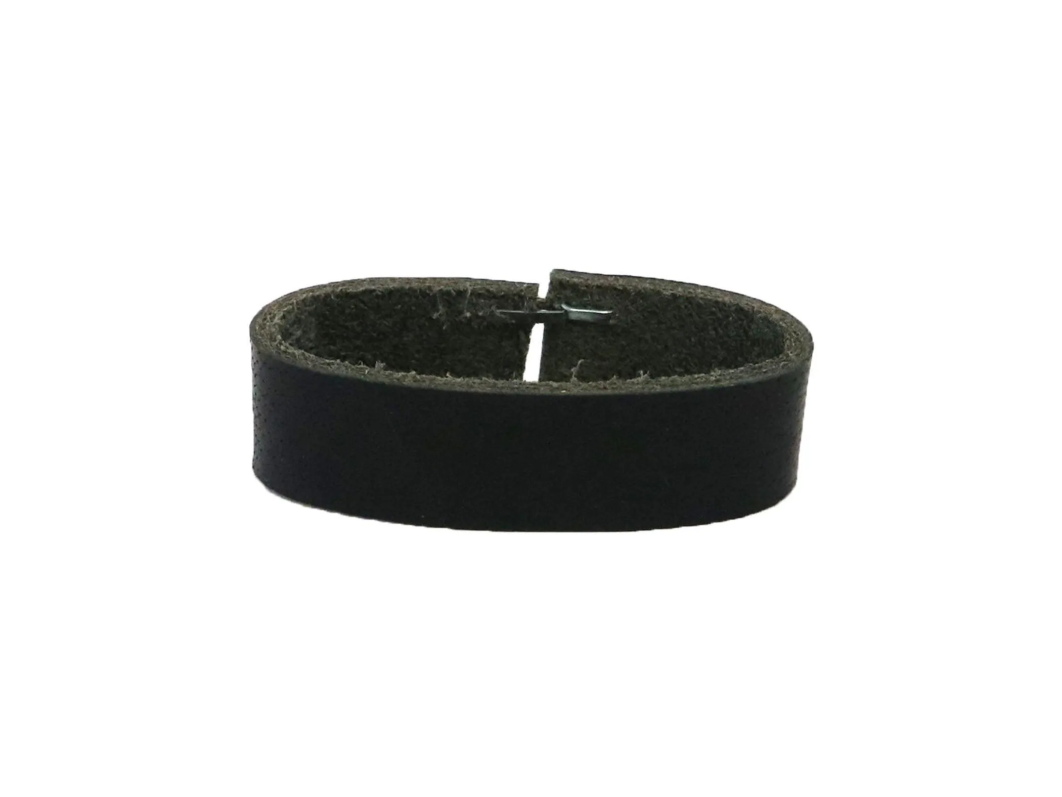 Black Vintage Glazed Buffalo Leather Belt Blank With Matching Keeper, 48"-60" Length