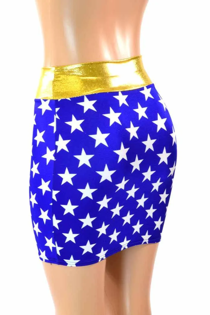 Blue & White Star Super Hero Skirt