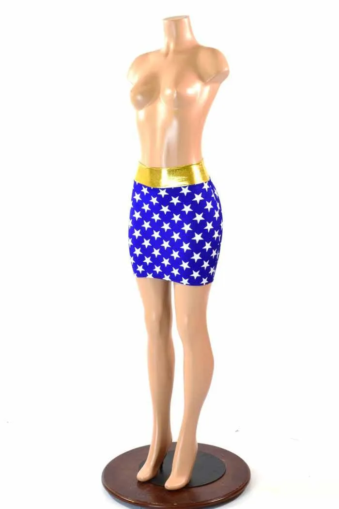 Blue & White Star Super Hero Skirt