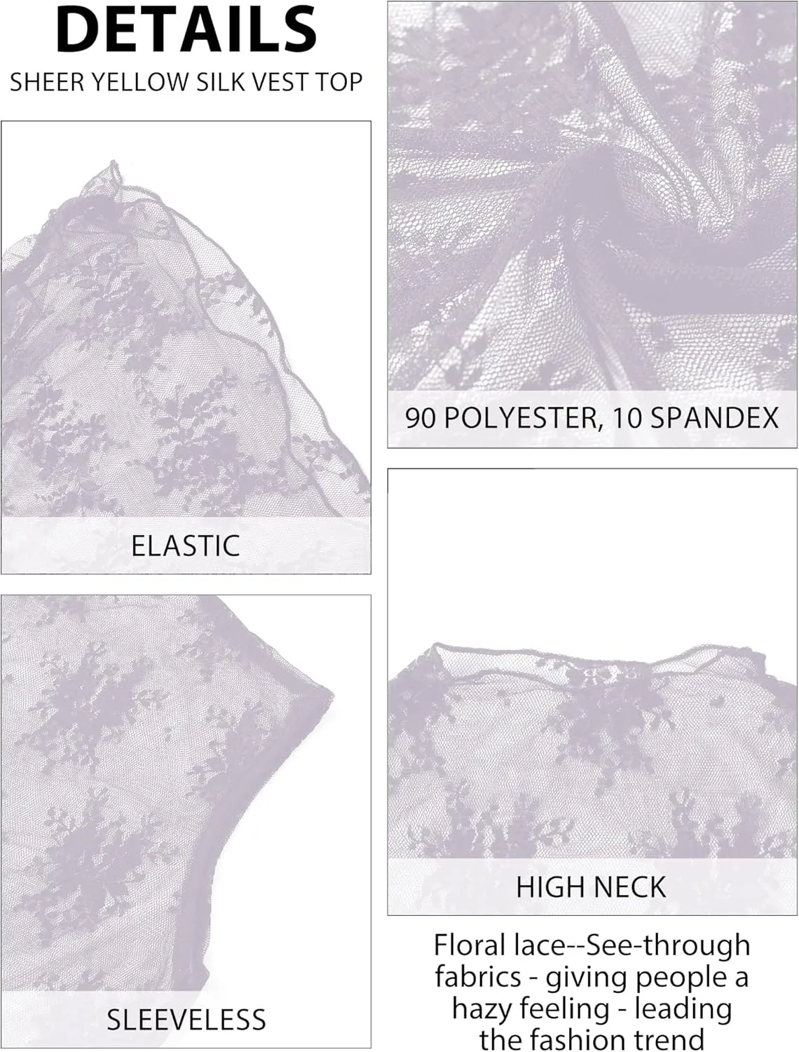 Buauty Mesh Long Sleeve Top for Women, Lace Sheer Tops See Through Mock Neck Floral Embroidery Sheer Blouce Fishnet Shirt