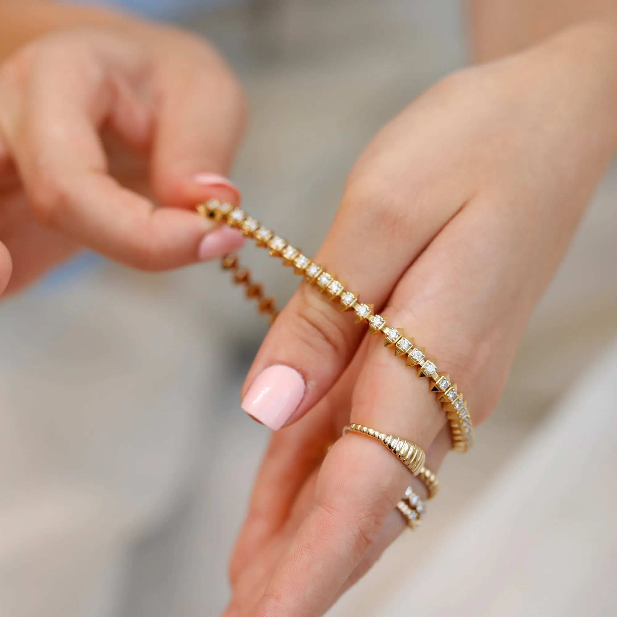 Diamond Spike Tennis Bracelet, Freja