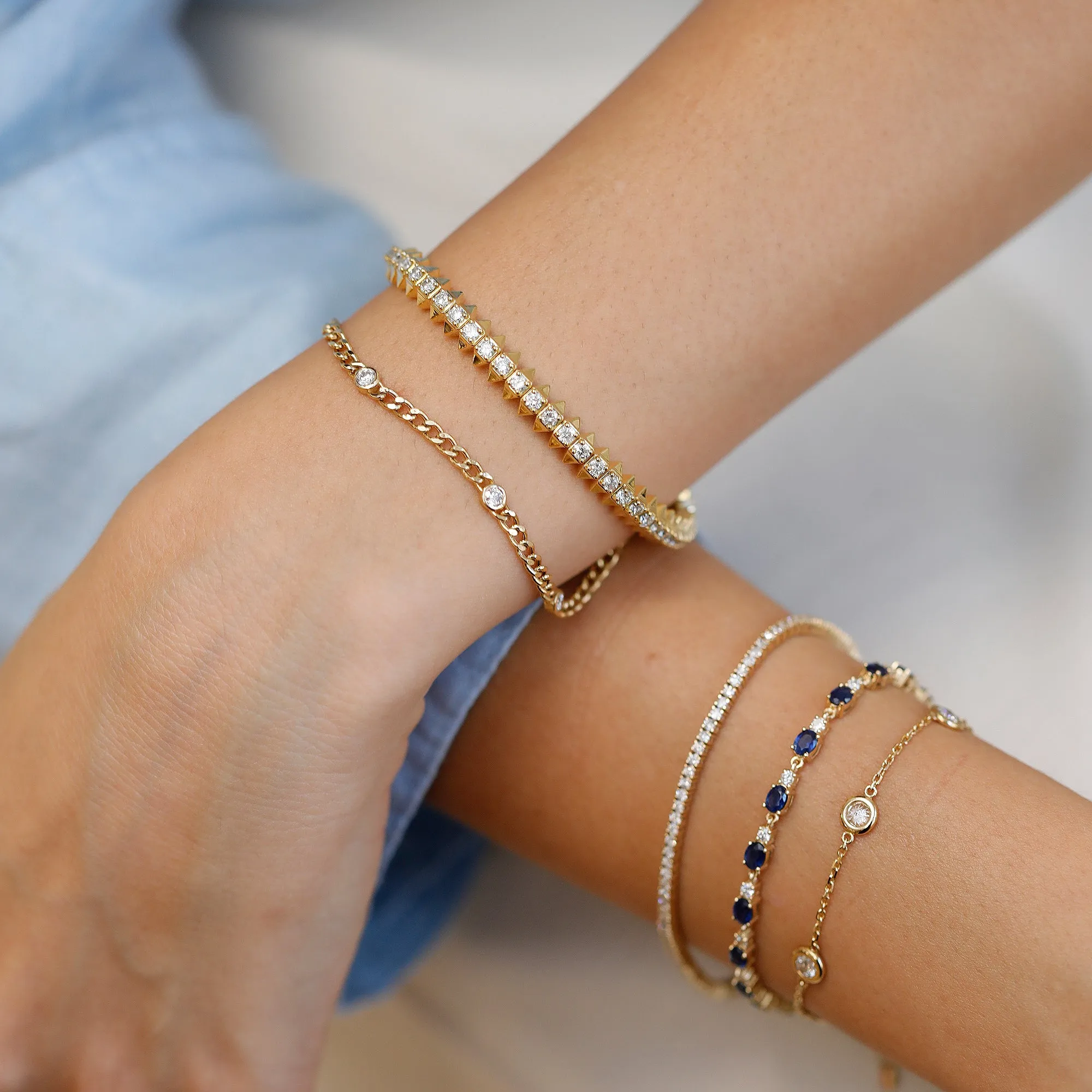 Diamond Spike Tennis Bracelet, Freja