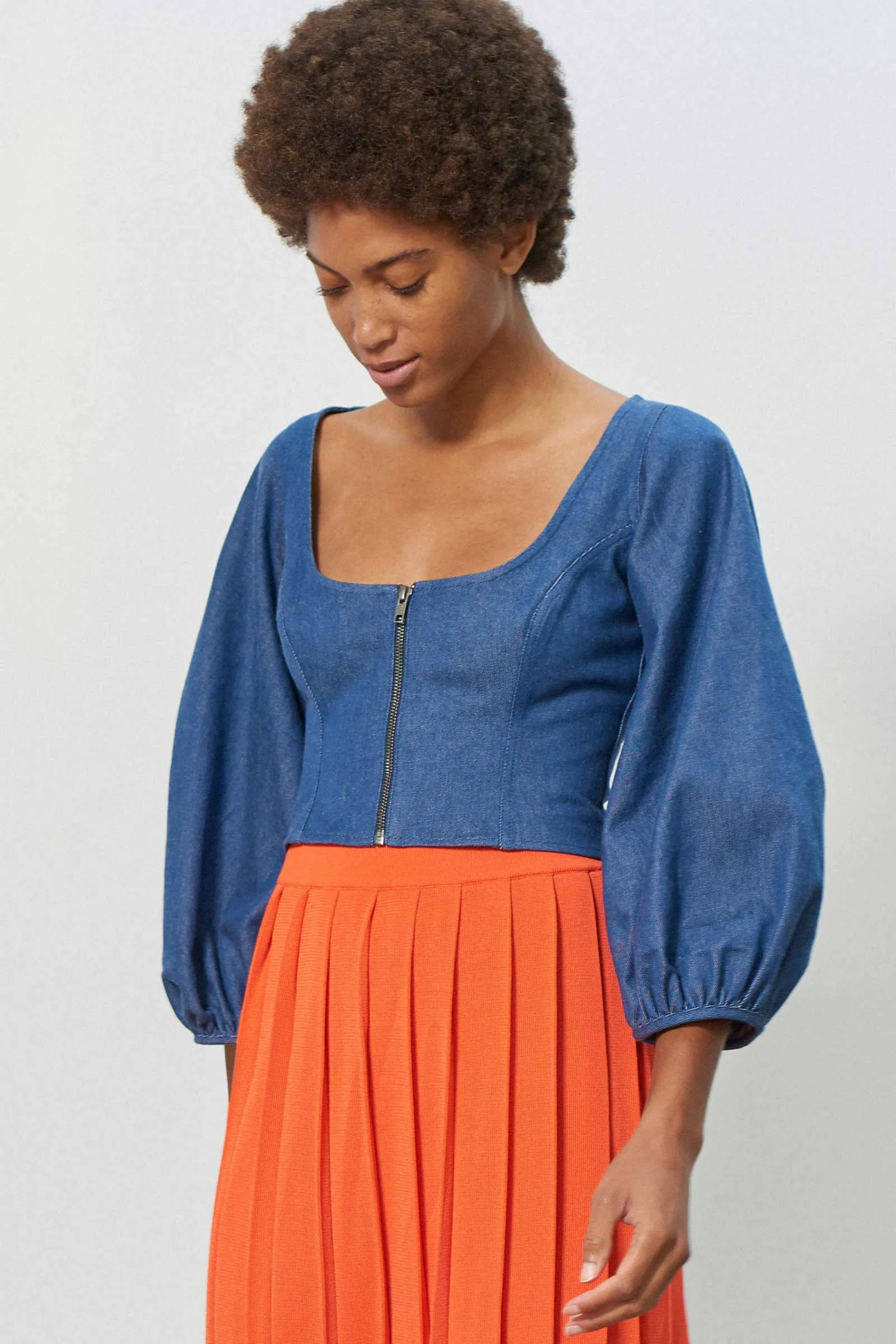 Edda Denim Cropped Top
