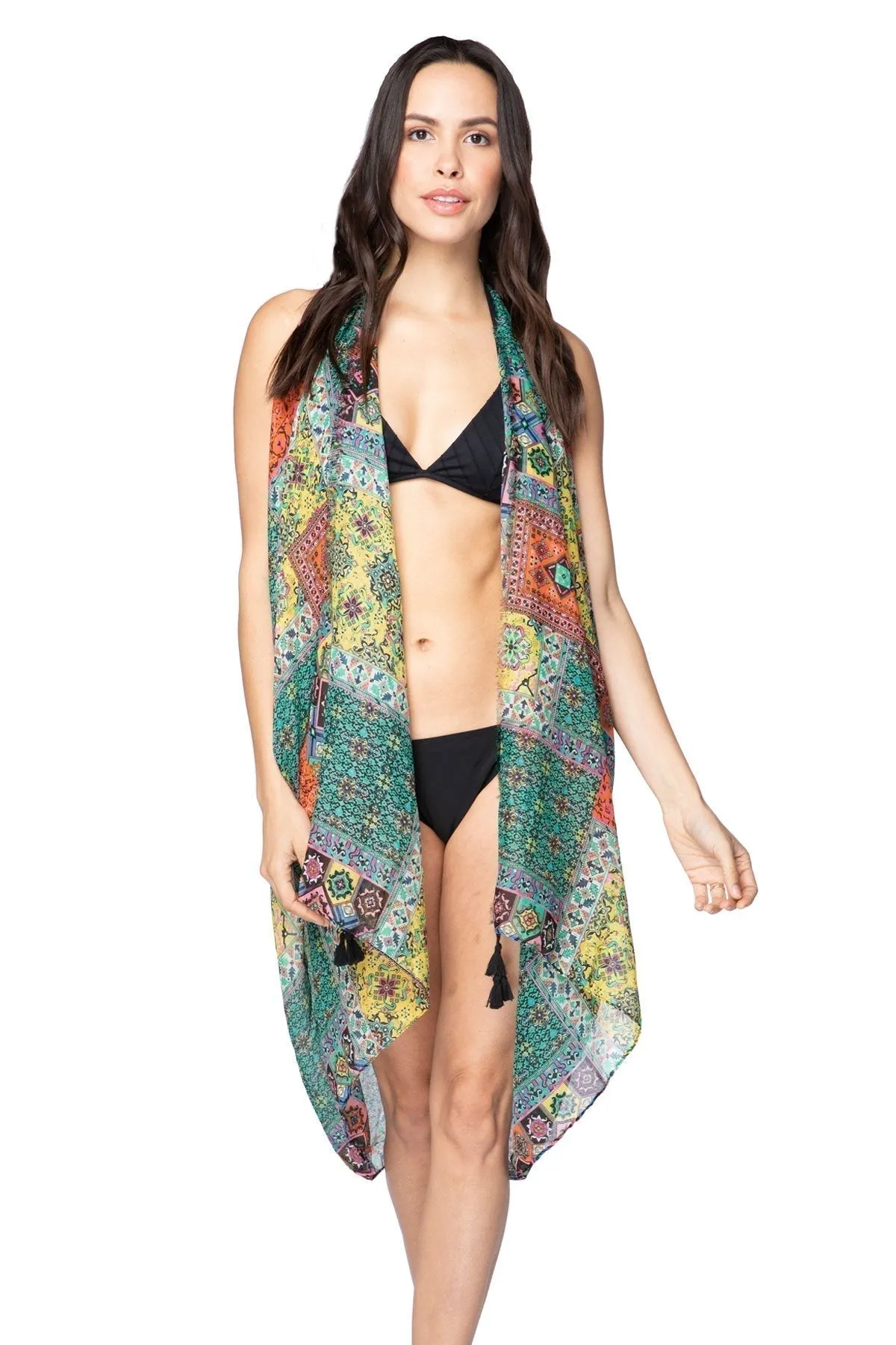 Free Spirit Vest in Summer Bazaar Print in Green