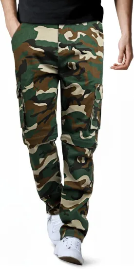 GINGTTO Mens Camo Cargo Pants Slim Hiking Pants for Men Convertible Joggers Zip Off Legs Waterproof