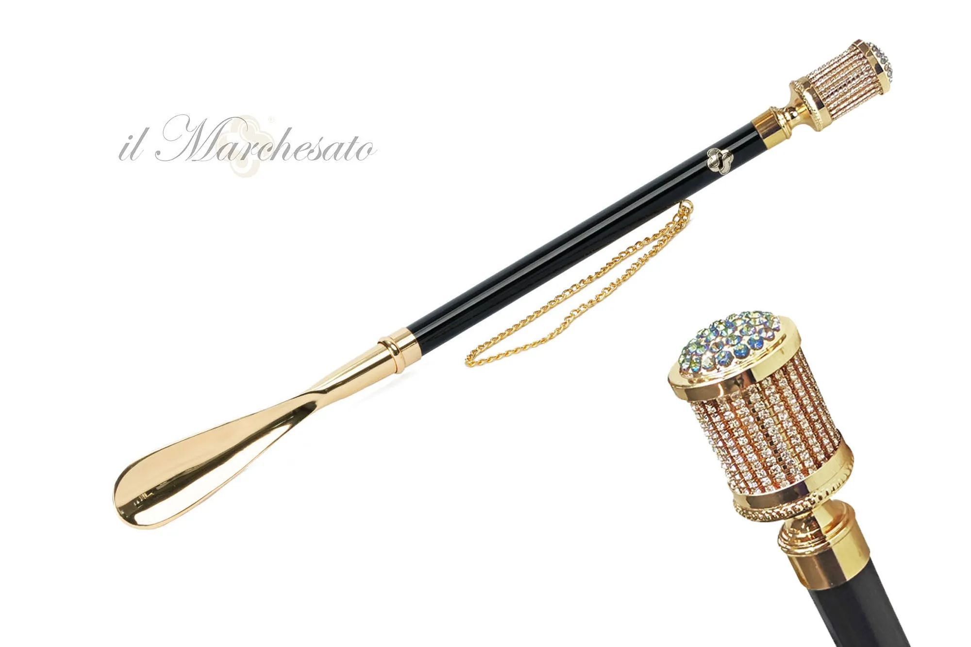 Glamorous Italian Shoehorn: Handmade with Precious Crystals