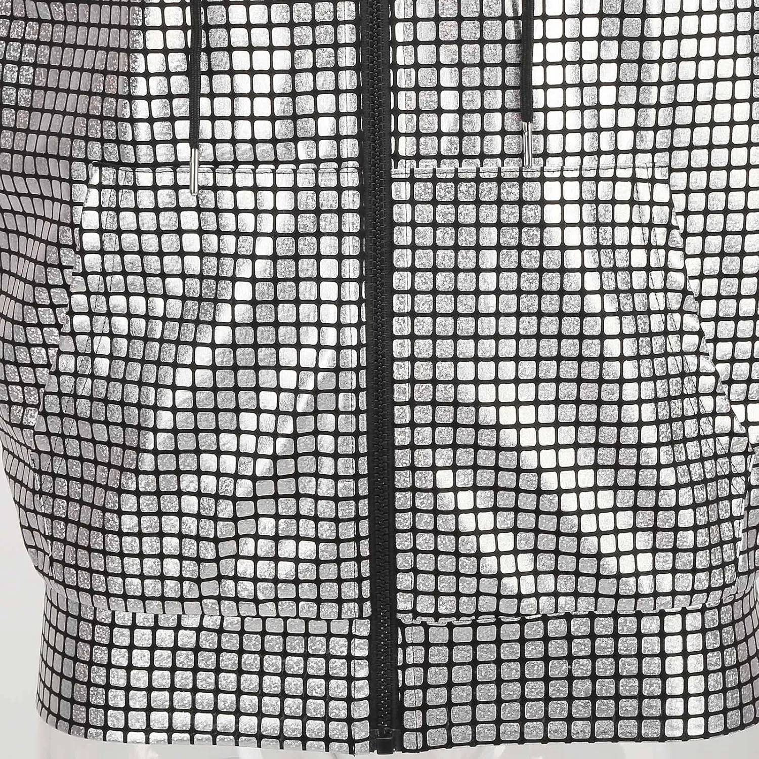 GRAJTCIN Metallic Sleeveless Hooded Vest for Men Zip Up Disco Vest Metallic Shirts