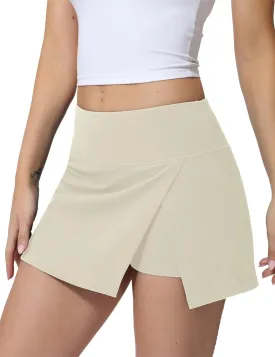 High Waisted Tennis Skirt for Women  Athletic Side Slit A-Line Golf Skirt with Built in Shorts, Lightweight Workout Skort.