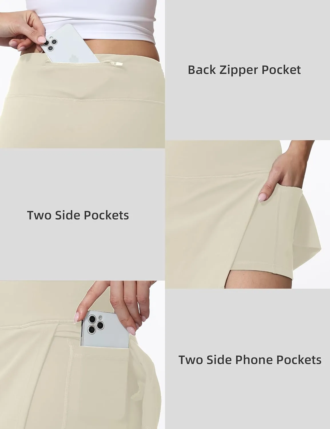 High Waisted Tennis Skirt for Women  Athletic Side Slit A-Line Golf Skirt with Built in Shorts, Lightweight Workout Skort.