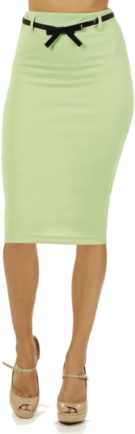Junior High Waist Below Knee Pencil Skirt Skinny Fit