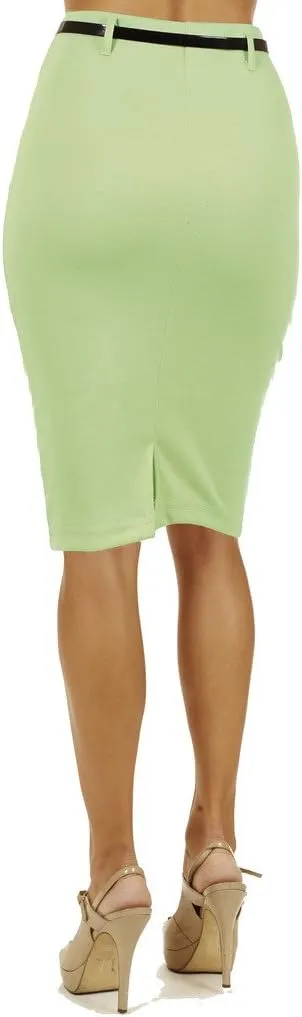 Junior High Waist Below Knee Pencil Skirt Skinny Fit