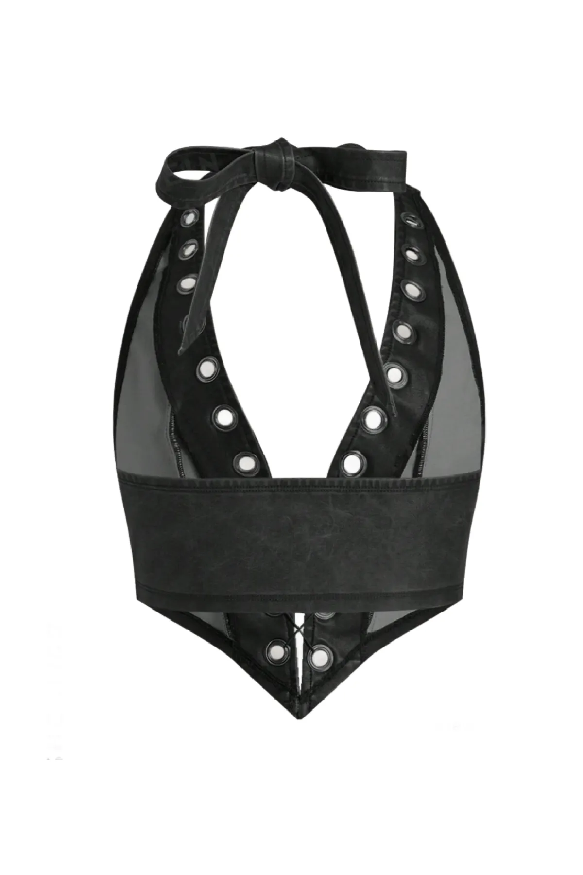 Kaiya Leather Halter Top (Back)