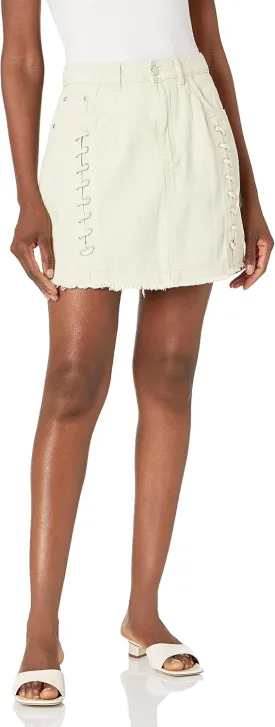KENDALL   KYLIE Women's Lace Up Denim Mini Skirt