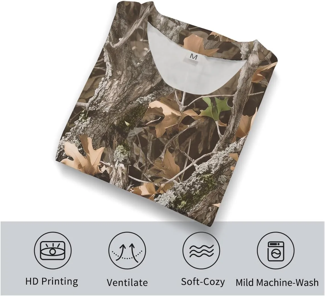Men's Camo T Shirt Hunting Shirts Short Sleeve Fishing Camouflage Shirt