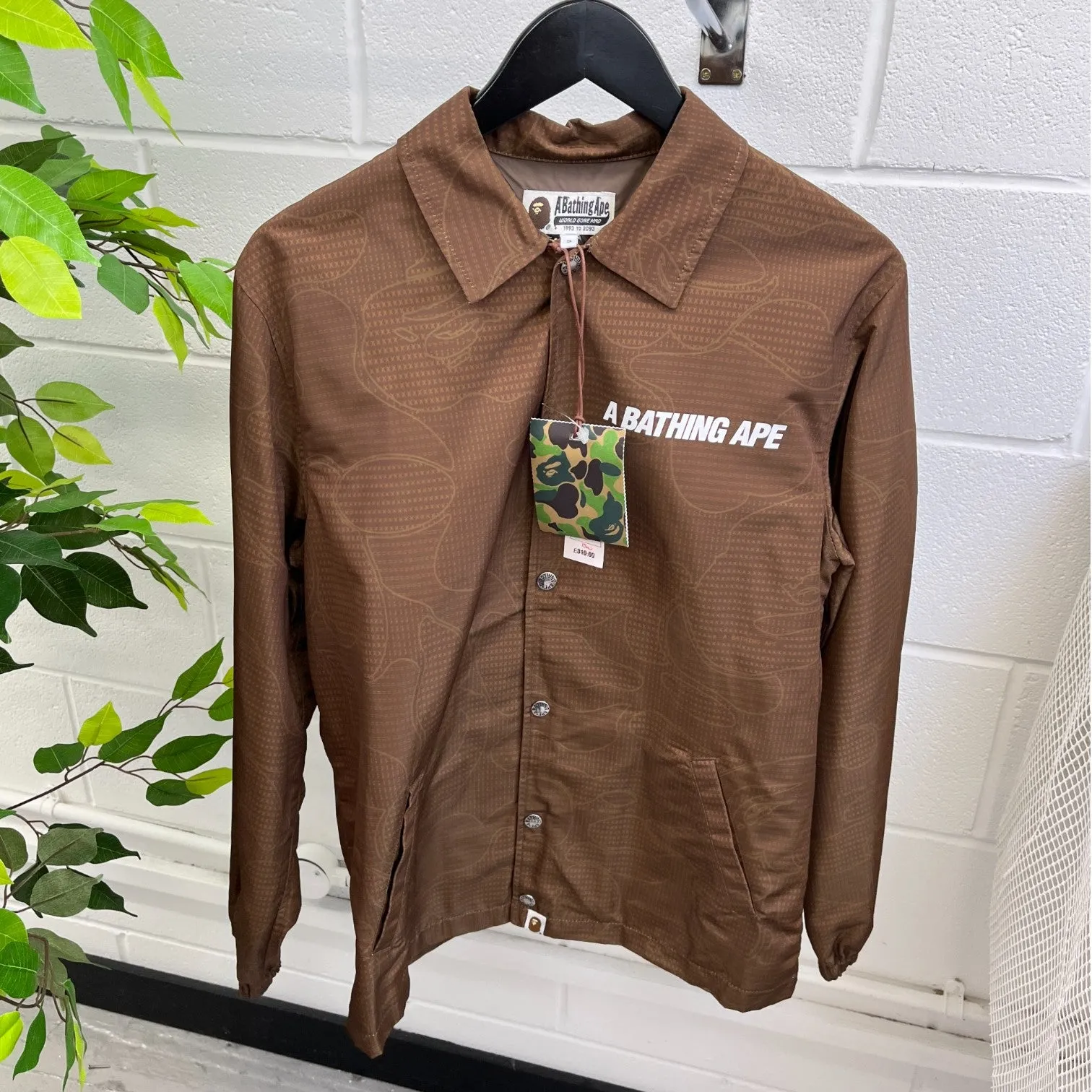 Men's Logo Camouflage Jacket Brown Size S