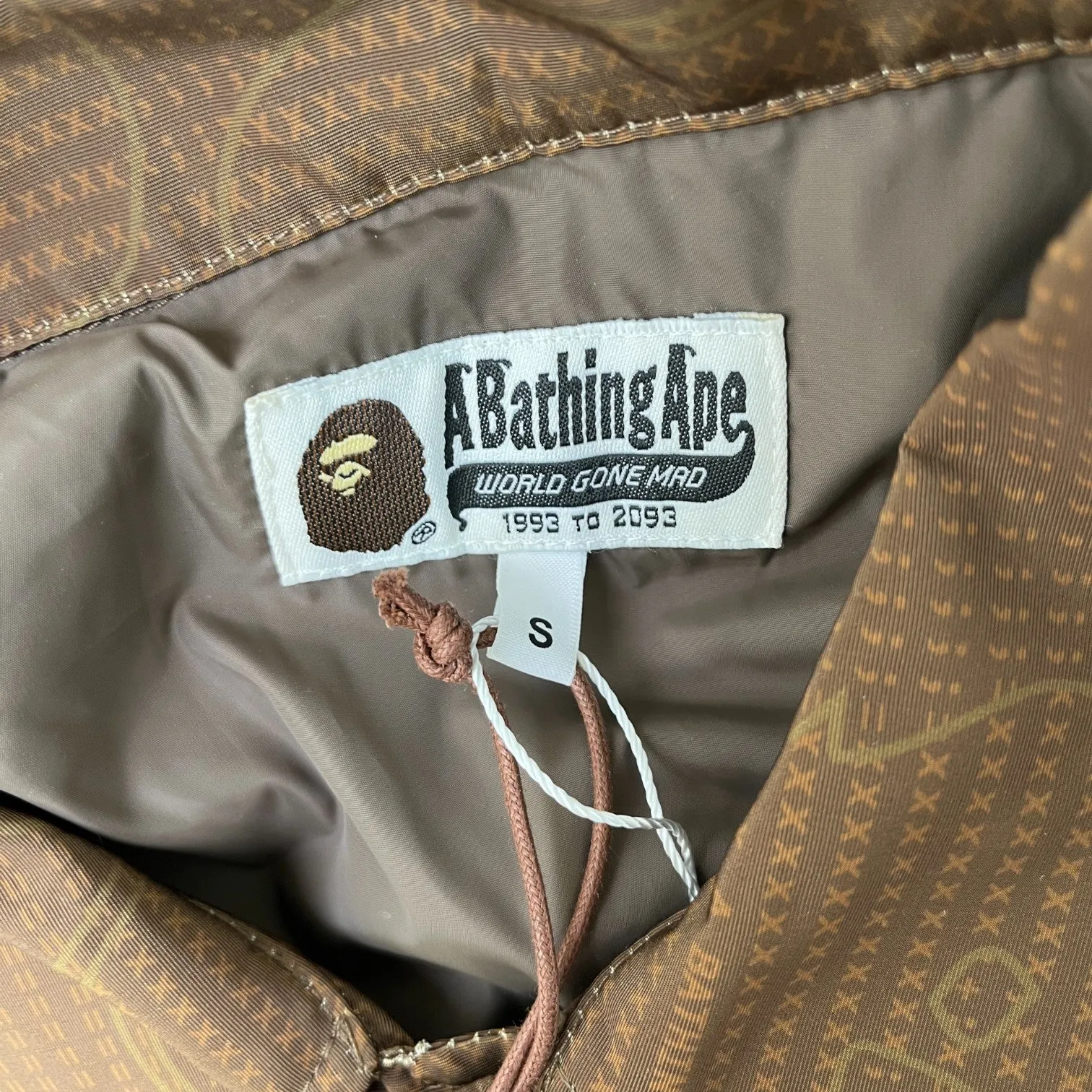 Men's Logo Camouflage Jacket Brown Size S