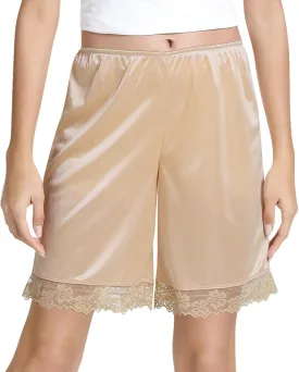 NACHILA Half Slip Shorts Culotte for Women Lace Pettipants for Under Dresses Split Skirt Bloomer
