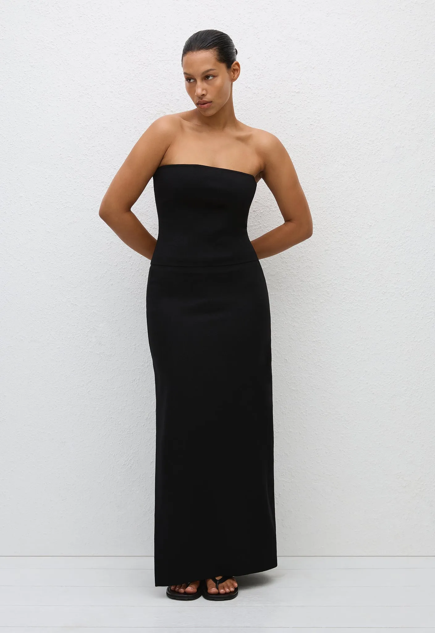 Strapless Knit Top - Black