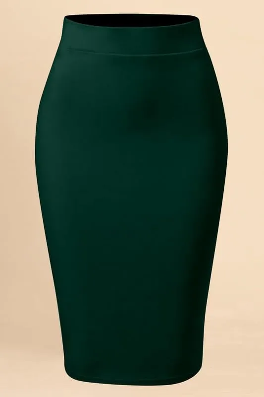 TRENDMALLS Women's High Waist Stretch Below Knee Suit Pencil Skirts for Women