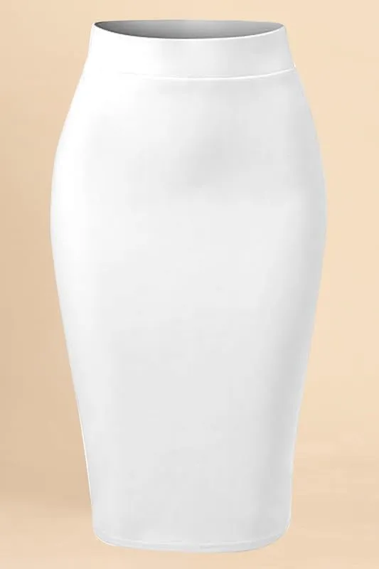 TRENDMALLS Women's High Waist Stretch Below Knee Suit Pencil Skirts for Women