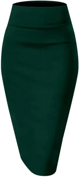 TRENDMALLS Women's High Waist Stretch Below Knee Suit Pencil Skirts for Women