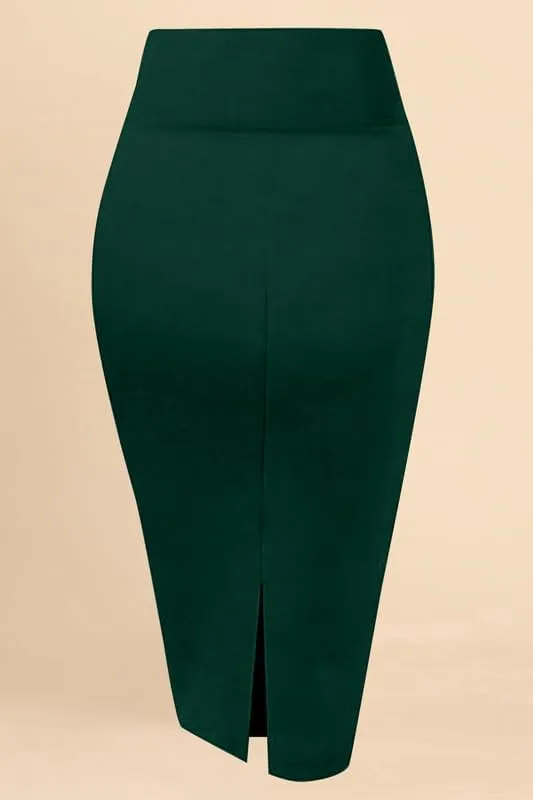 TRENDMALLS Women's High Waist Stretch Below Knee Suit Pencil Skirts for Women