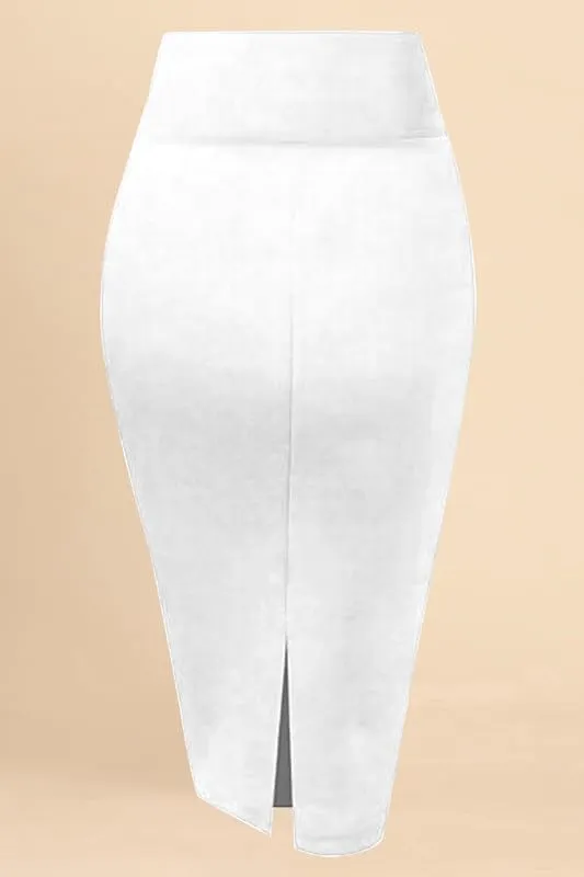 TRENDMALLS Women's High Waist Stretch Below Knee Suit Pencil Skirts for Women