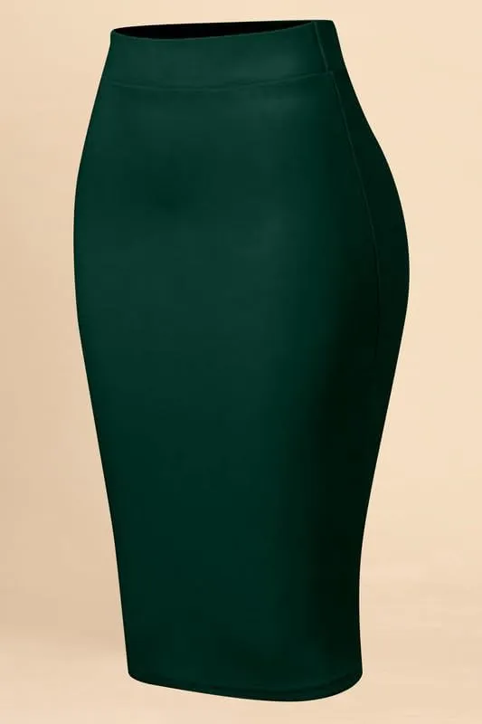 TRENDMALLS Women's High Waist Stretch Below Knee Suit Pencil Skirts for Women