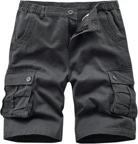 VtuAOL Men's Cargo Shorts for Men Casual Cotton Fishing Hiking Shorts with Multi Pockets