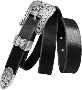 Women' Dress Belt Skinny Belt Ladies Waist Belt Genuine Full leather Belt 3/4" or 1" Wide, Multi-Style Options