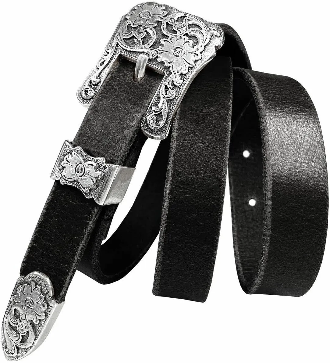 Women' Dress Belt Skinny Belt Ladies Waist Belt Genuine Full leather Belt 3/4" or 1" Wide, Multi-Style Options