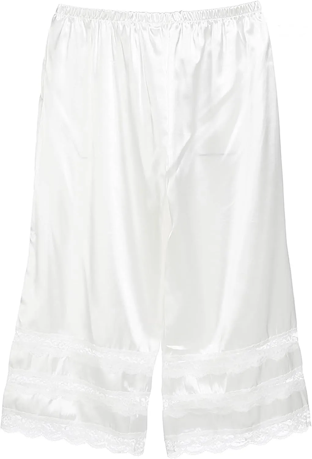 Women Loose Half Slip Shorts Loose Fit Lace Trim Pettipants Culotte Slip Bloomers Split Underwear Shorts