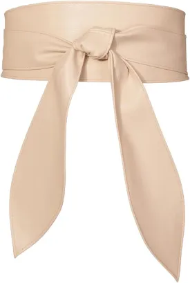 Women Obi Belt Wide Cinch Belt Soft PU Leather Tie Up Wrap Around Waist Belt Knotted Waistband Corset Belt For Dress