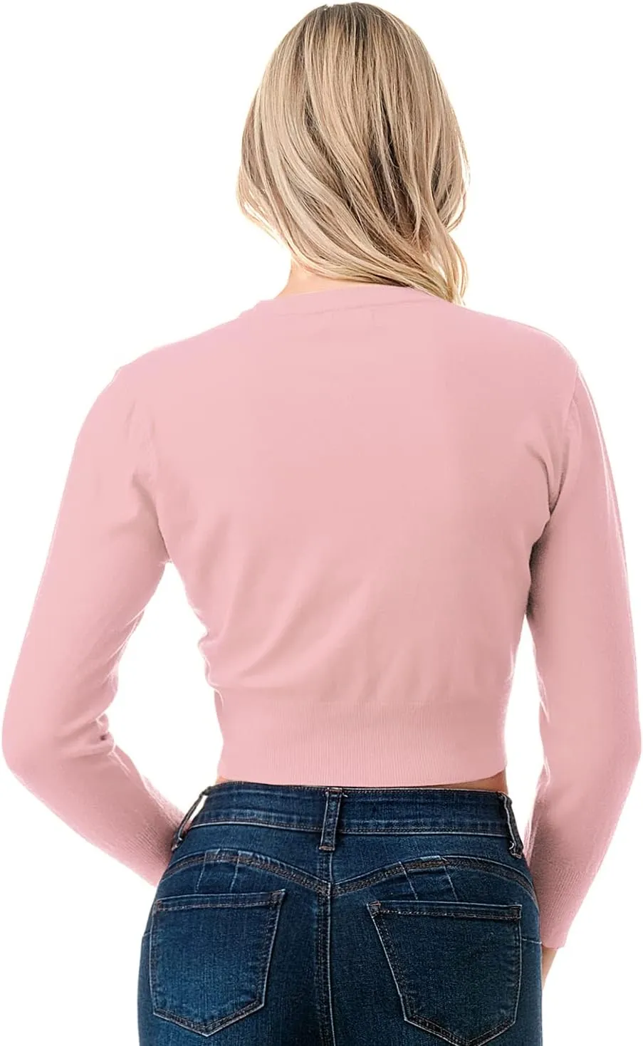Women's 3/4 Sleeve Soft Open Front Cropped Sweater Cardigan (S-XXL)