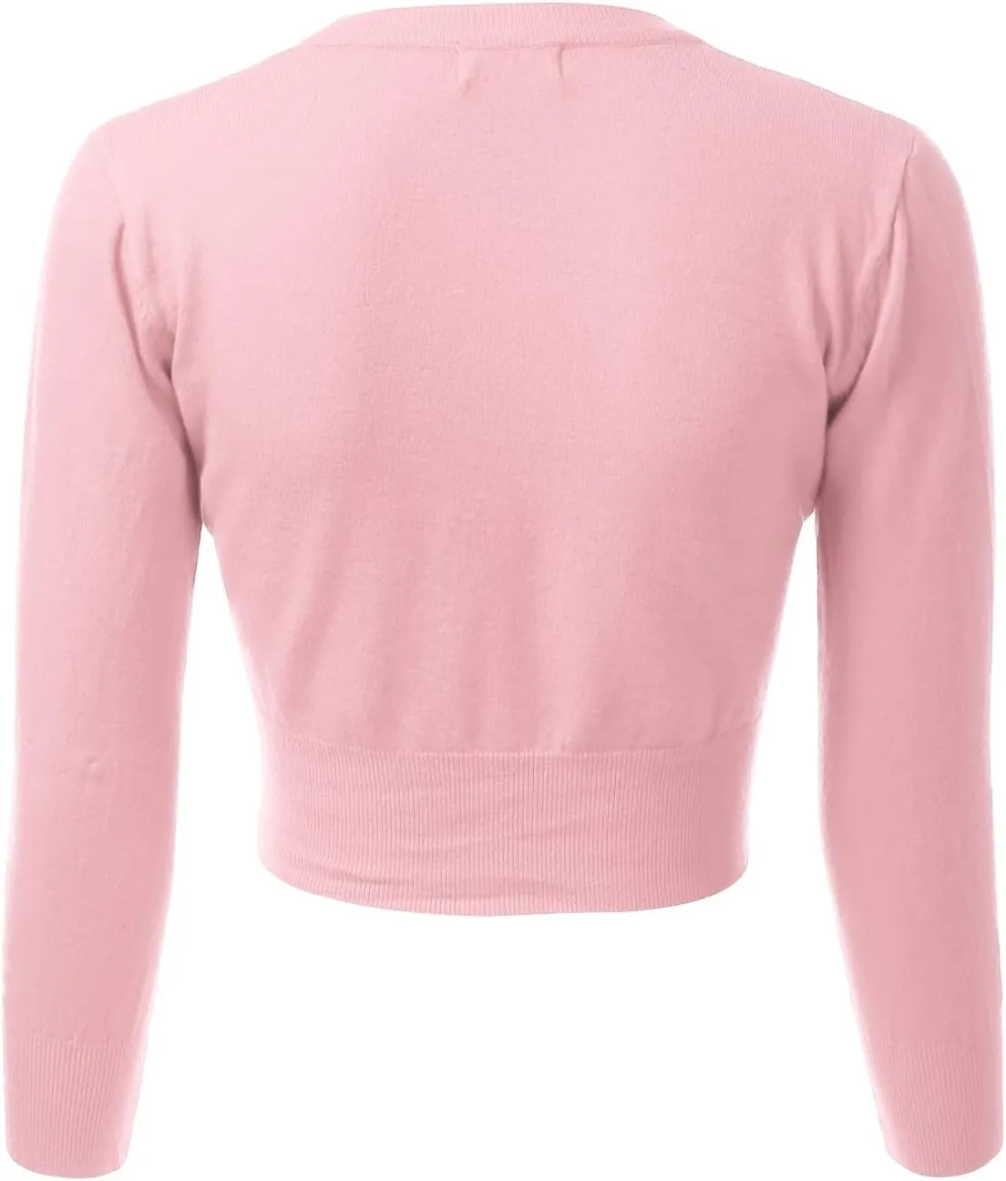 Women's 3/4 Sleeve Soft Open Front Cropped Sweater Cardigan (S-XXL)