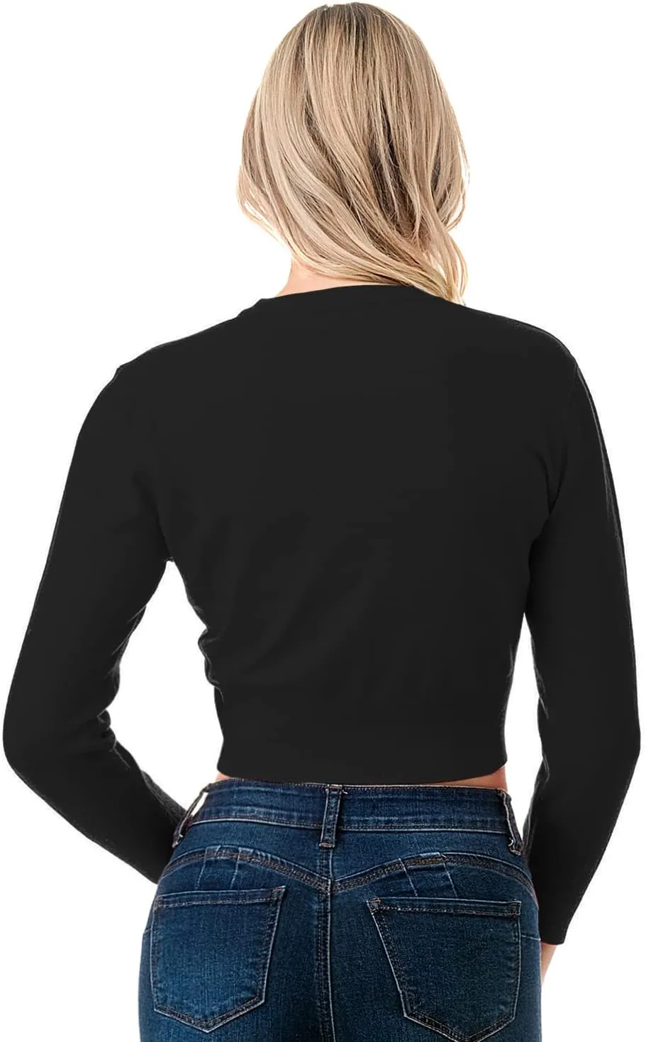 Women's 3/4 Sleeve Soft Open Front Cropped Sweater Cardigan (S-XXL)