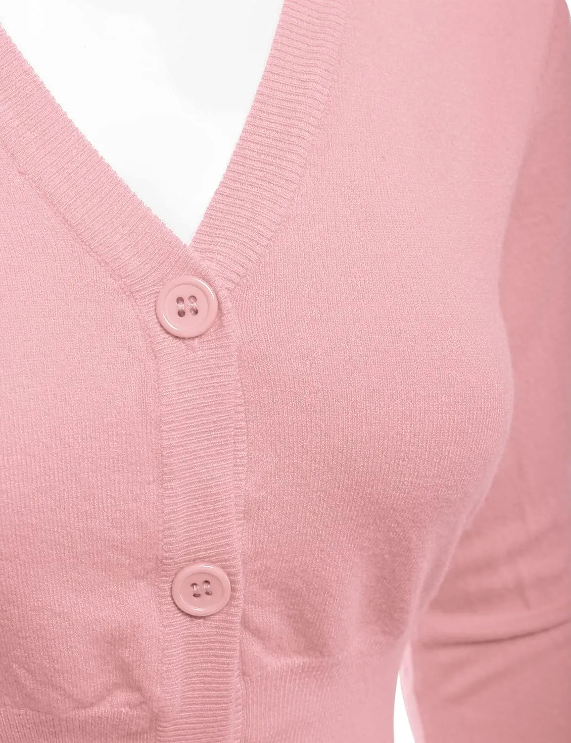 Women's 3/4 Sleeve Soft Open Front Cropped Sweater Cardigan (S-XXL)