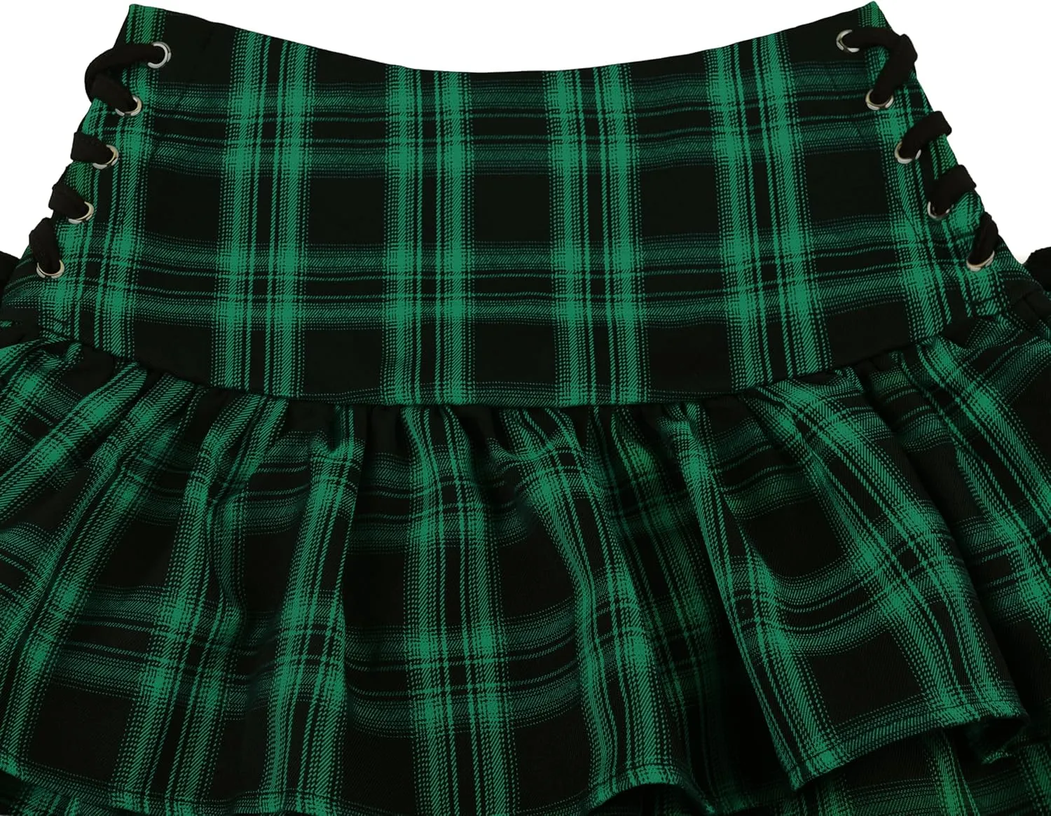 Womens Gothic Skirt Y2k 2000s Girl Mall Goth Punk Skirts High Waist Lace-Up Ruffle Fairy Grunge Mini Skirts